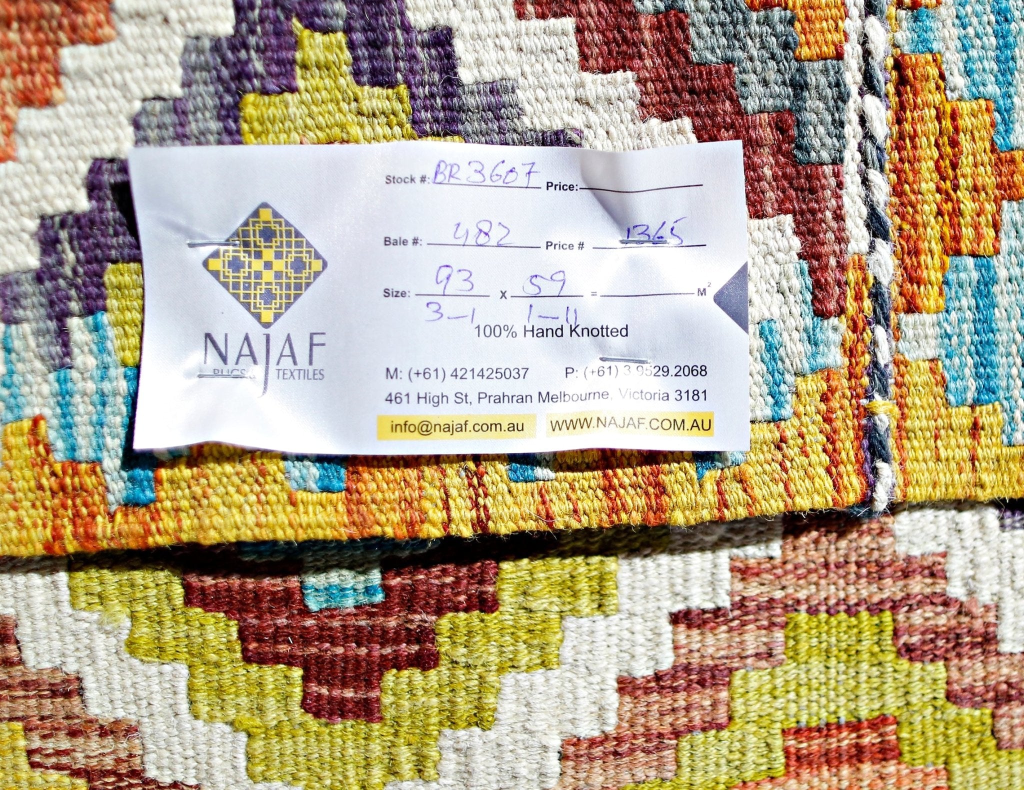 Handmade Mini Afghan Maimana Kilim | 93 x 59 cm | 3'1" x 1'11" - Najaf Rugs & Textile