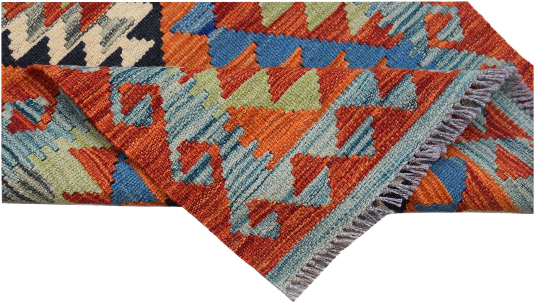 Handmade Mini Afghan Maimana Kilim | 93 x 60 cm | 3'1" x 2' - Najaf Rugs & Textile