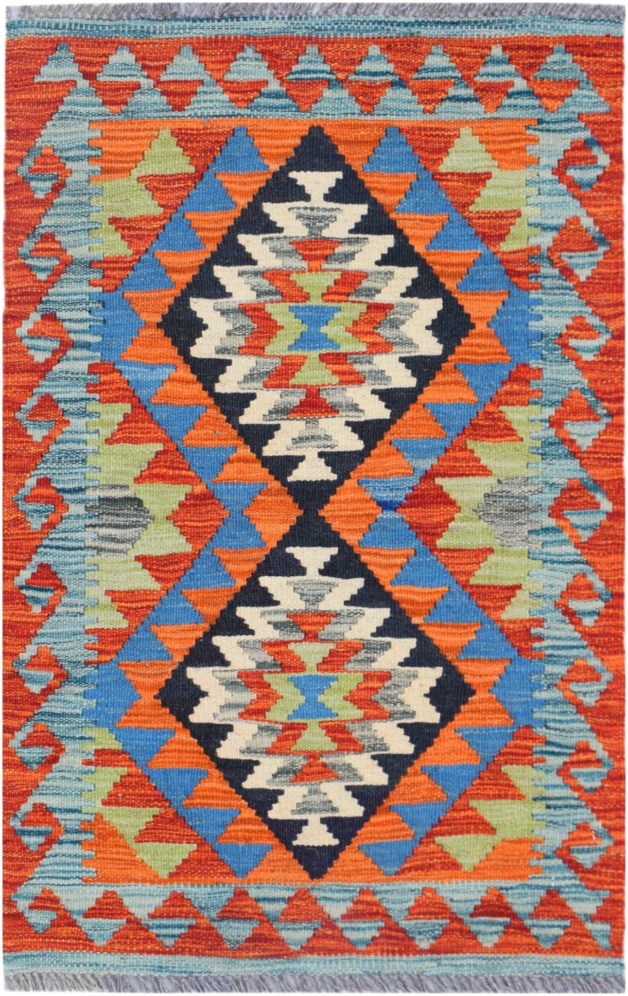 Handmade Mini Afghan Maimana Kilim | 93 x 60 cm | 3'1" x 2' - Najaf Rugs & Textile