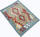 Handmade Mini Afghan Maimana Kilim | 93 x 66 cm | 3'1" x 2'2" - Najaf Rugs & Textile