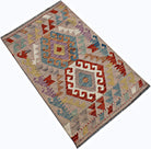 Handmade Mini Afghan Maimana Kilim | 94 x 62 cm | 3'1" x 2' - Najaf Rugs & Textile