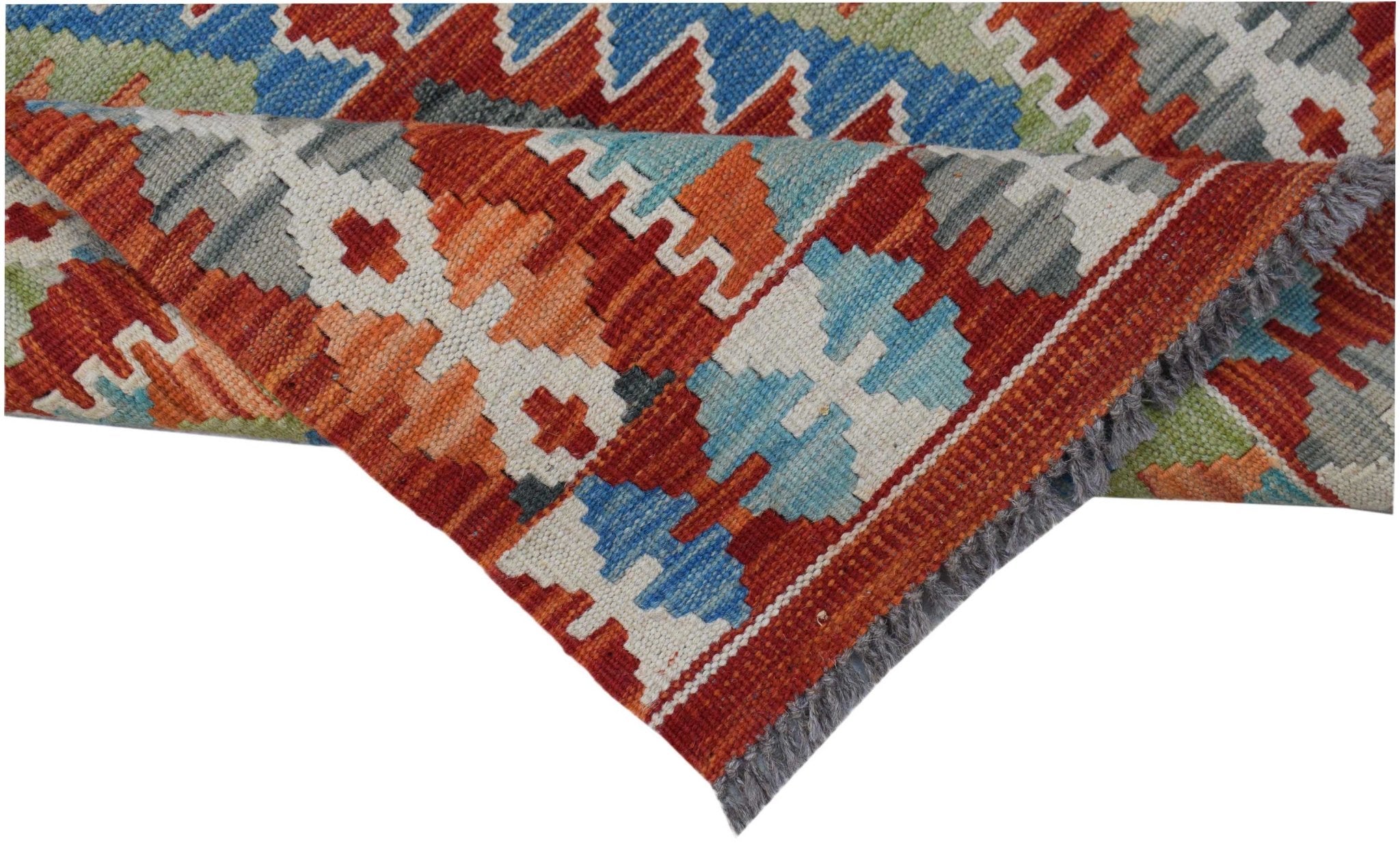 Handmade Mini Afghan Maimana Kilim | 95 x 62 cm | 3'3" x 2'1" - Najaf Rugs & Textile