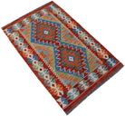 Handmade Mini Afghan Maimana Kilim | 95 x 62 cm | 3'3" x 2'1" - Najaf Rugs & Textile