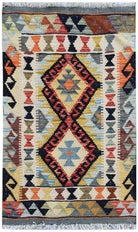 Handmade Mini Afghan Maimana Kilim | 96 x 60 cm | 3'2" x 2' - Najaf Rugs & Textile