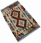 Handmade Mini Afghan Maimana Kilim | 96 x 60 cm | 3'2" x 2' - Najaf Rugs & Textile