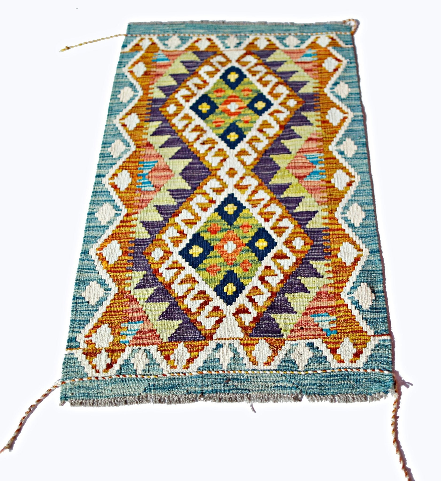 Handmade Mini Afghan Maimana Kilim | 98 x 61 cm | 3'3" x 2' - Najaf Rugs & Textile