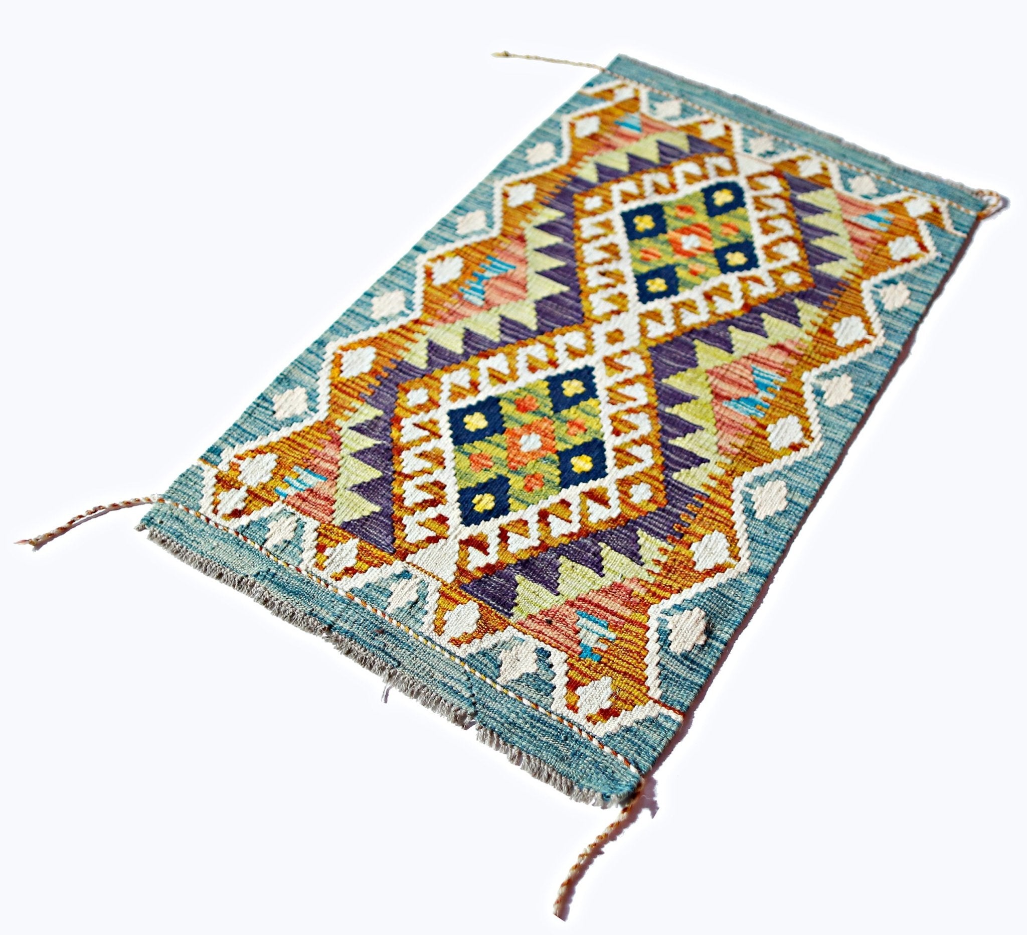 Handmade Mini Afghan Maimana Kilim | 98 x 61 cm | 3'3" x 2' - Najaf Rugs & Textile