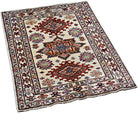 Handmade Mini Afghan Super Kazakh Rug | 109 x 86 cm | 3'7" x 2'10" - Najaf Rugs & Textile