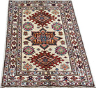 Handmade Mini Afghan Super Kazakh Rug | 109 x 86 cm | 3'7" x 2'10" - Najaf Rugs & Textile