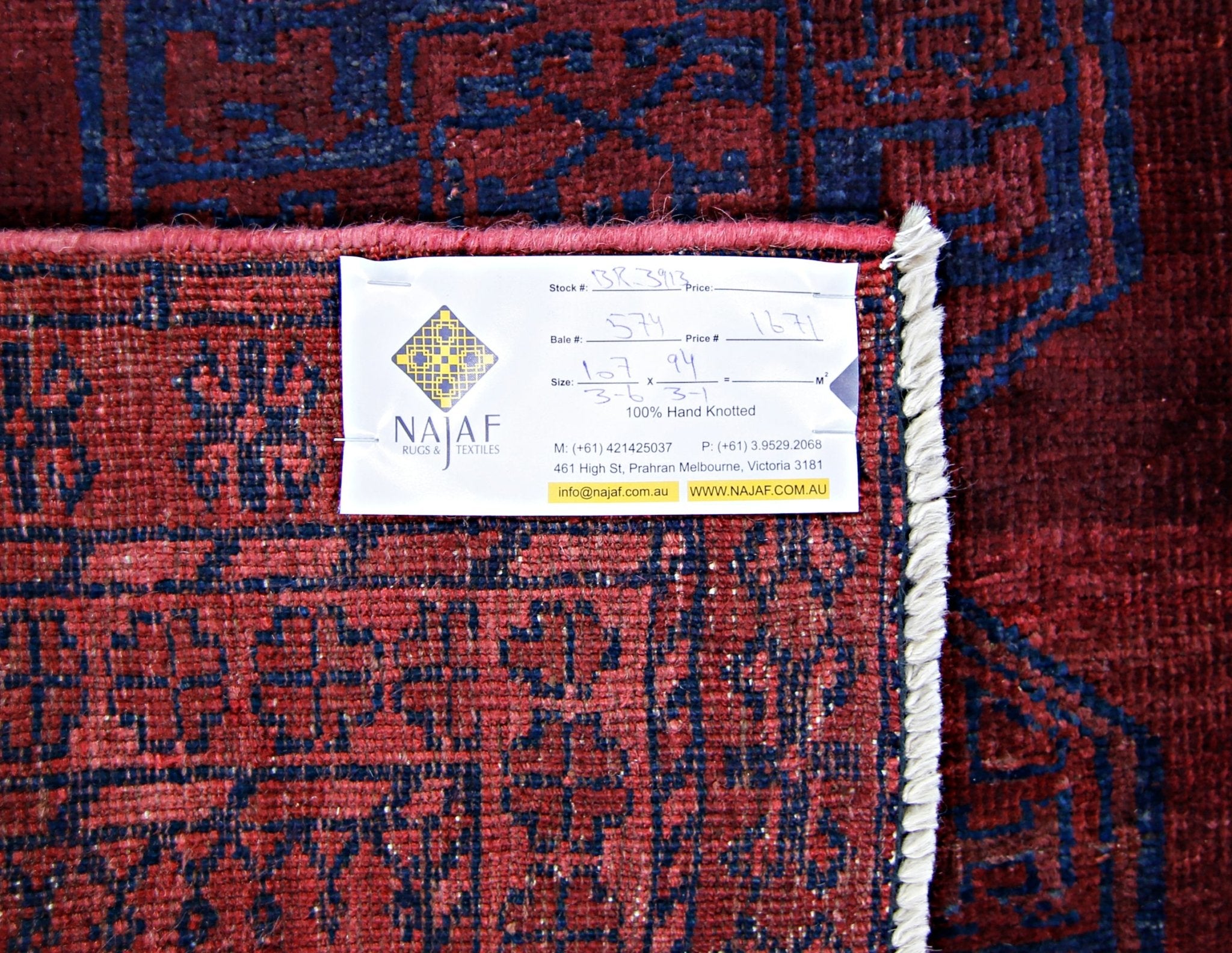 Handmade Mini Afghan Turkmen Rug | 107 x 94 cm | 3'6" x 3'1" - Najaf Rugs & Textile