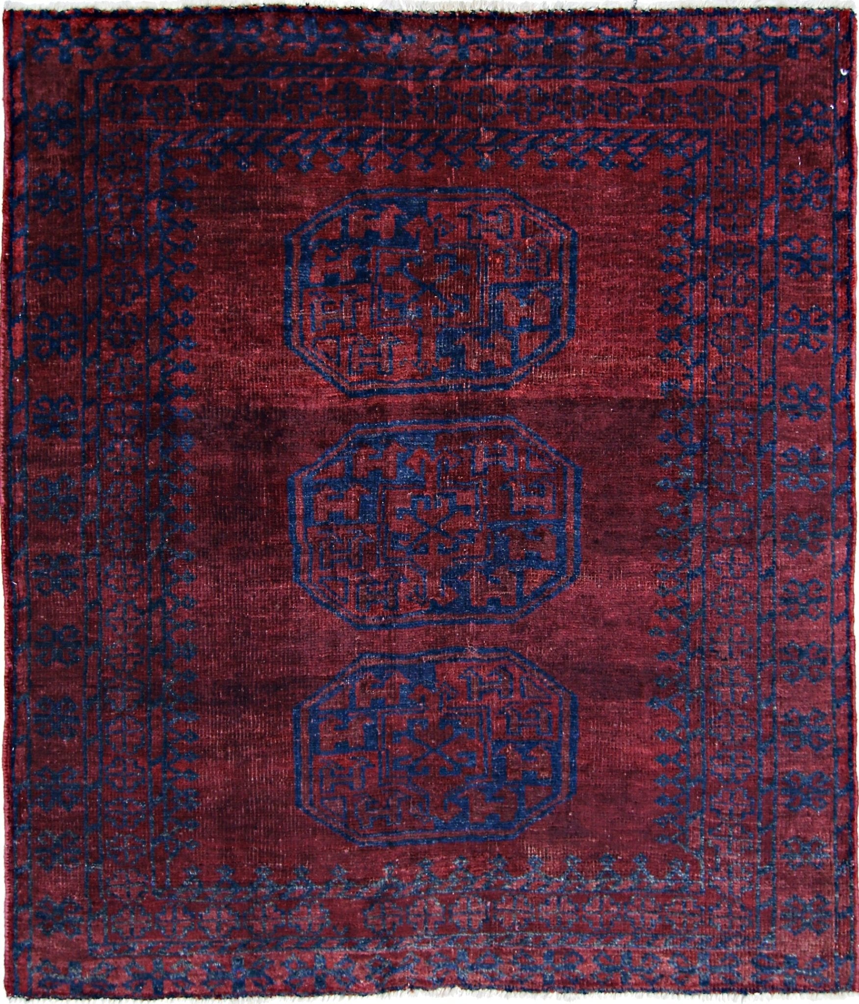 Handmade Mini Afghan Turkmen Rug | 107 x 94 cm | 3'6" x 3'1" - Najaf Rugs & Textile