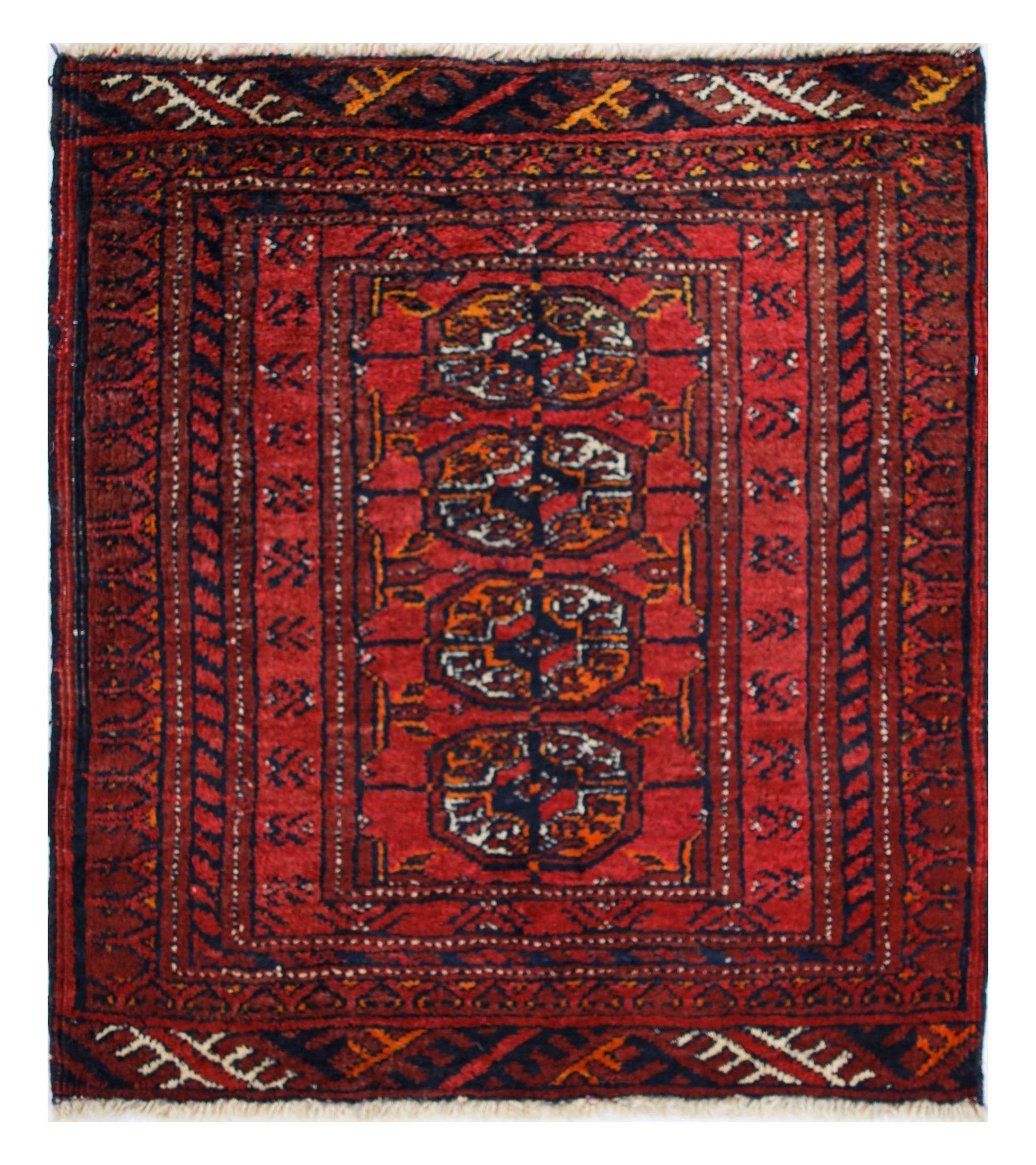 Handmade Mini Afghan Turkmen Rug | 58 x 52 cm | 1'11" x 1'8" - Najaf Rugs & Textile