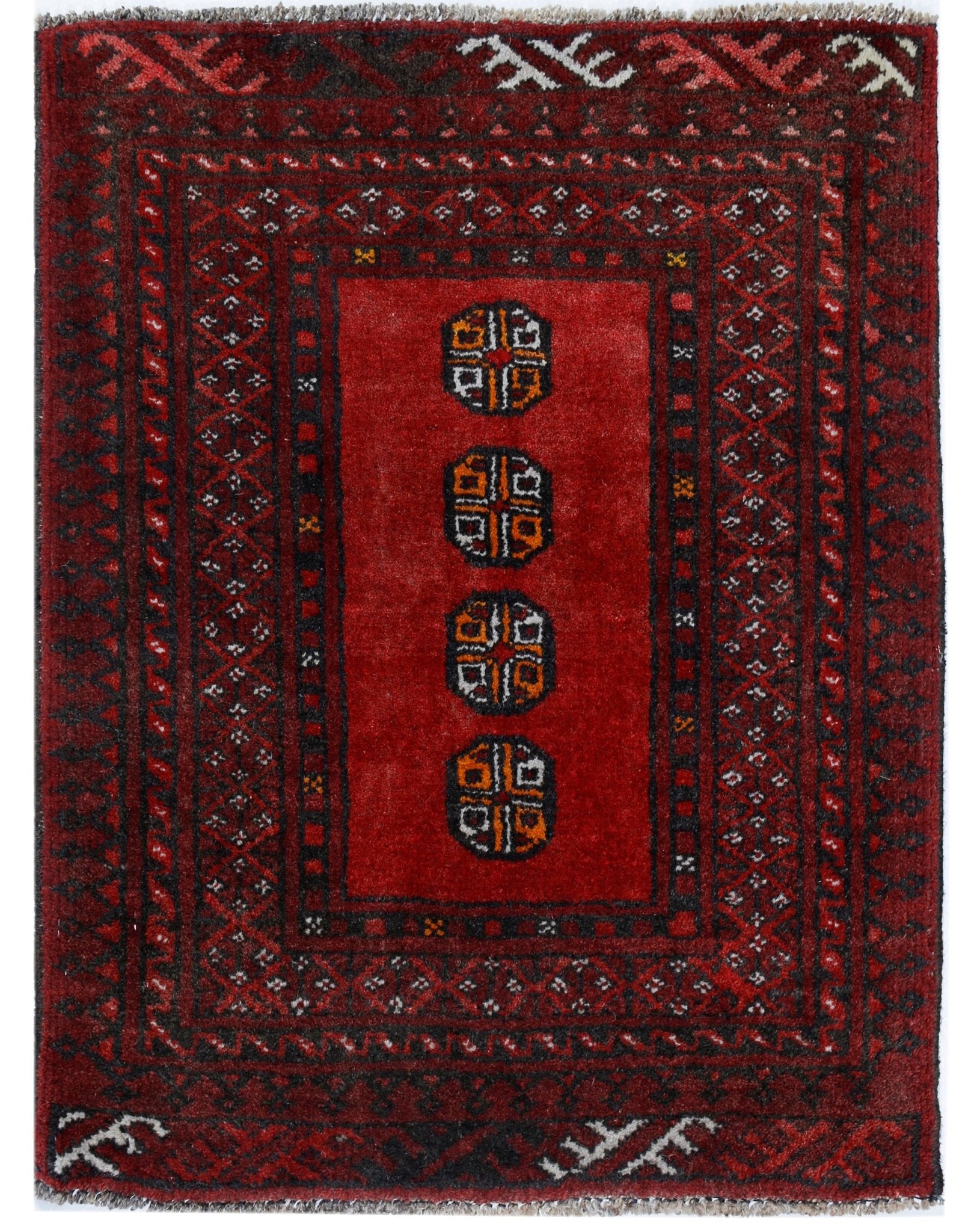 Handmade Mini Afghan Turkmen Rug | 65 x 53 cm | 2'2" x 1'9" - Najaf Rugs & Textile