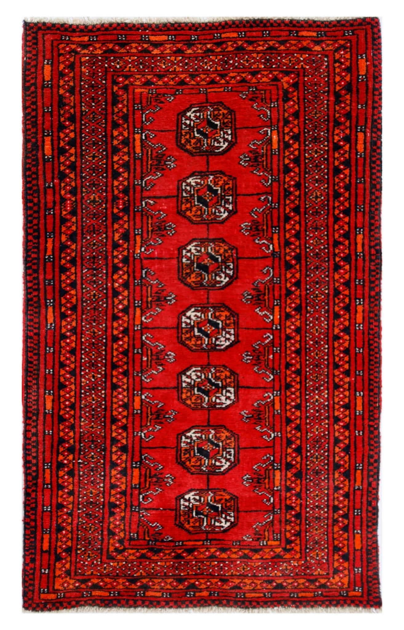 Handmade Mini Afghan Turkmen Rug | 91 x 54 cm | 3' x 1'9" - Najaf Rugs & Textile