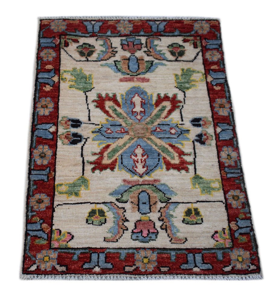 Handmade Mini Chobi Rug | 88 x 61 cm | 2'10" x 2' - Najaf Rugs & Textile