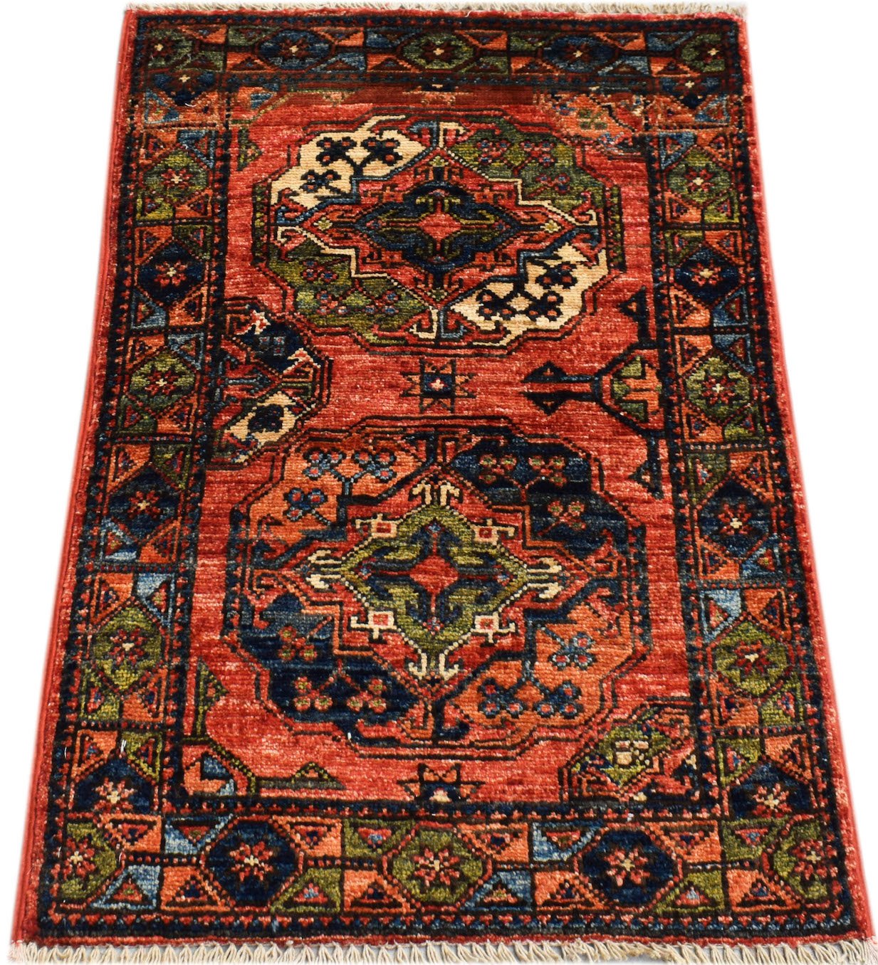 Handmade Mini Chobi Rug | 88 x 62 cm | 2'11" x 2'1" - Najaf Rugs & Textile