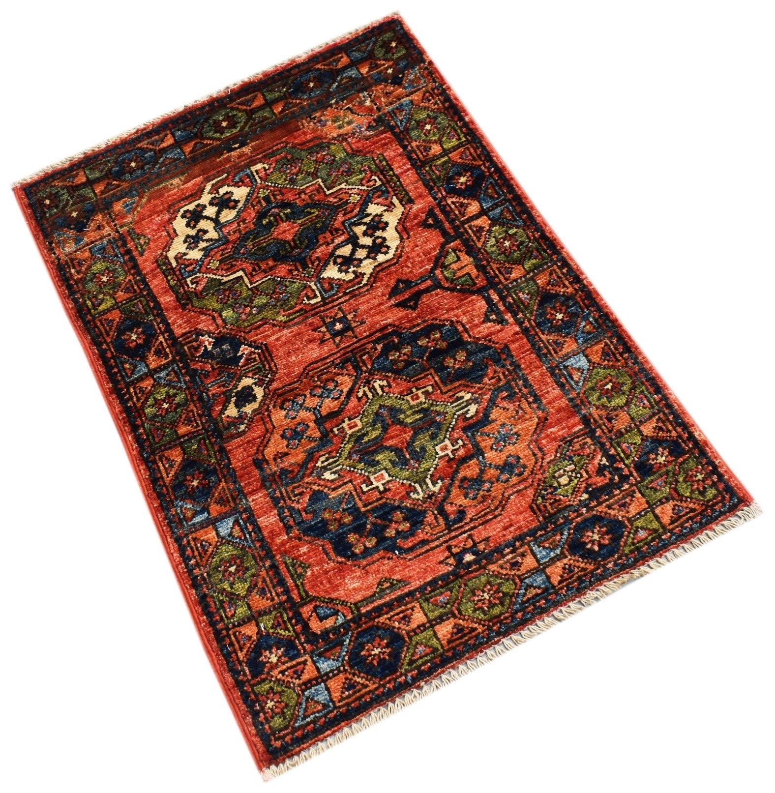 Handmade Mini Chobi Rug | 88 x 62 cm | 2'11" x 2'1" - Najaf Rugs & Textile