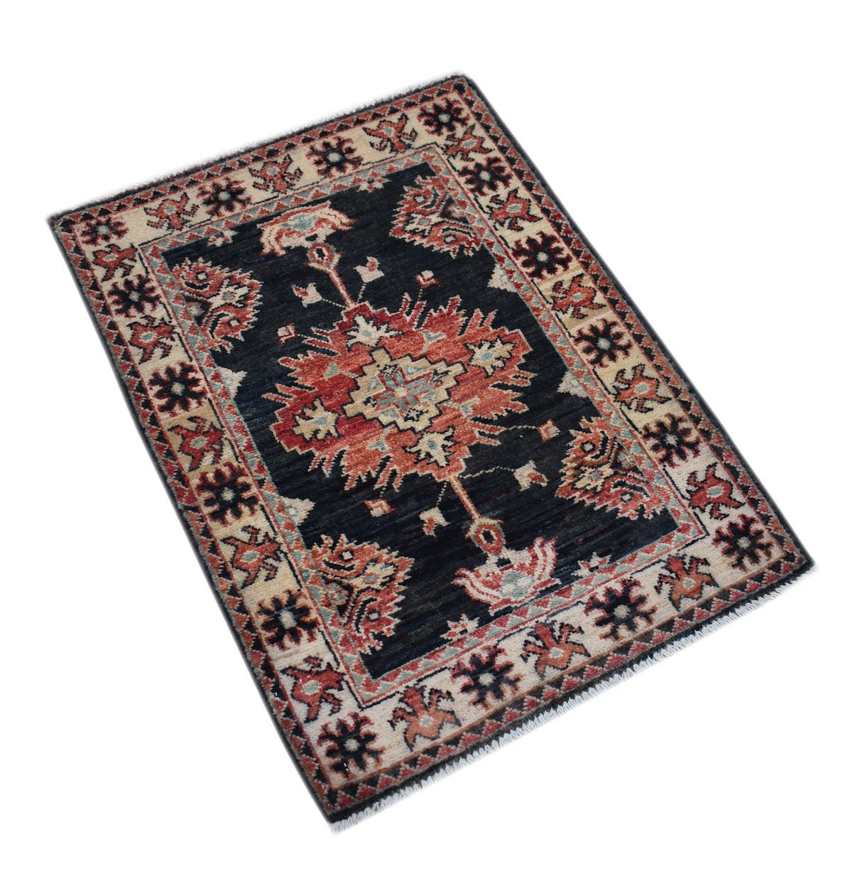 Handmade Mini Chobi Rug | 88 x 64 cm | 2'11" x 2'1" - Najaf Rugs & Textile