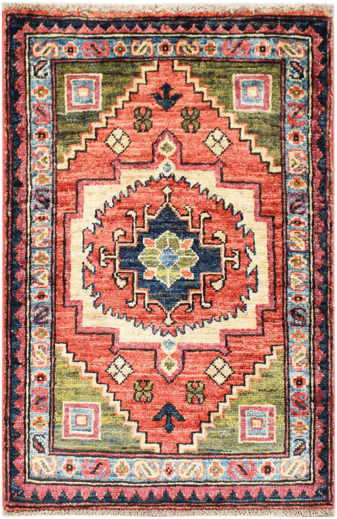 Handmade Mini Chobi Rug | 88 x 65 cm | 2'11" x 2'2" - Najaf Rugs & Textile