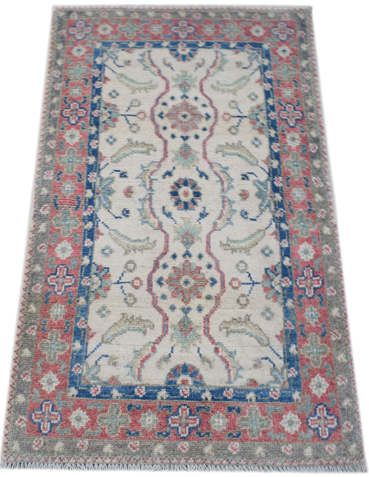 Handmade Mini Kazakh Rug | 100 x 60 cm | 3'2" x 1'11" - Najaf Rugs & Textile