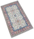 Handmade Mini Kazakh Rug | 100 x 60 cm | 3'2" x 1'11" - Najaf Rugs & Textile