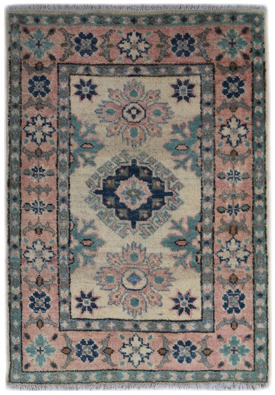 Handmade Mini Kazakh Rug | 85 x 62 cm | 2'10" x 2'1" - Najaf Rugs & Textile