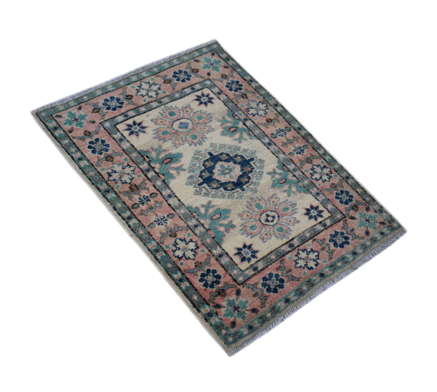 Handmade Mini Kazakh Rug | 85 x 62 cm | 2'10" x 2'1" - Najaf Rugs & Textile