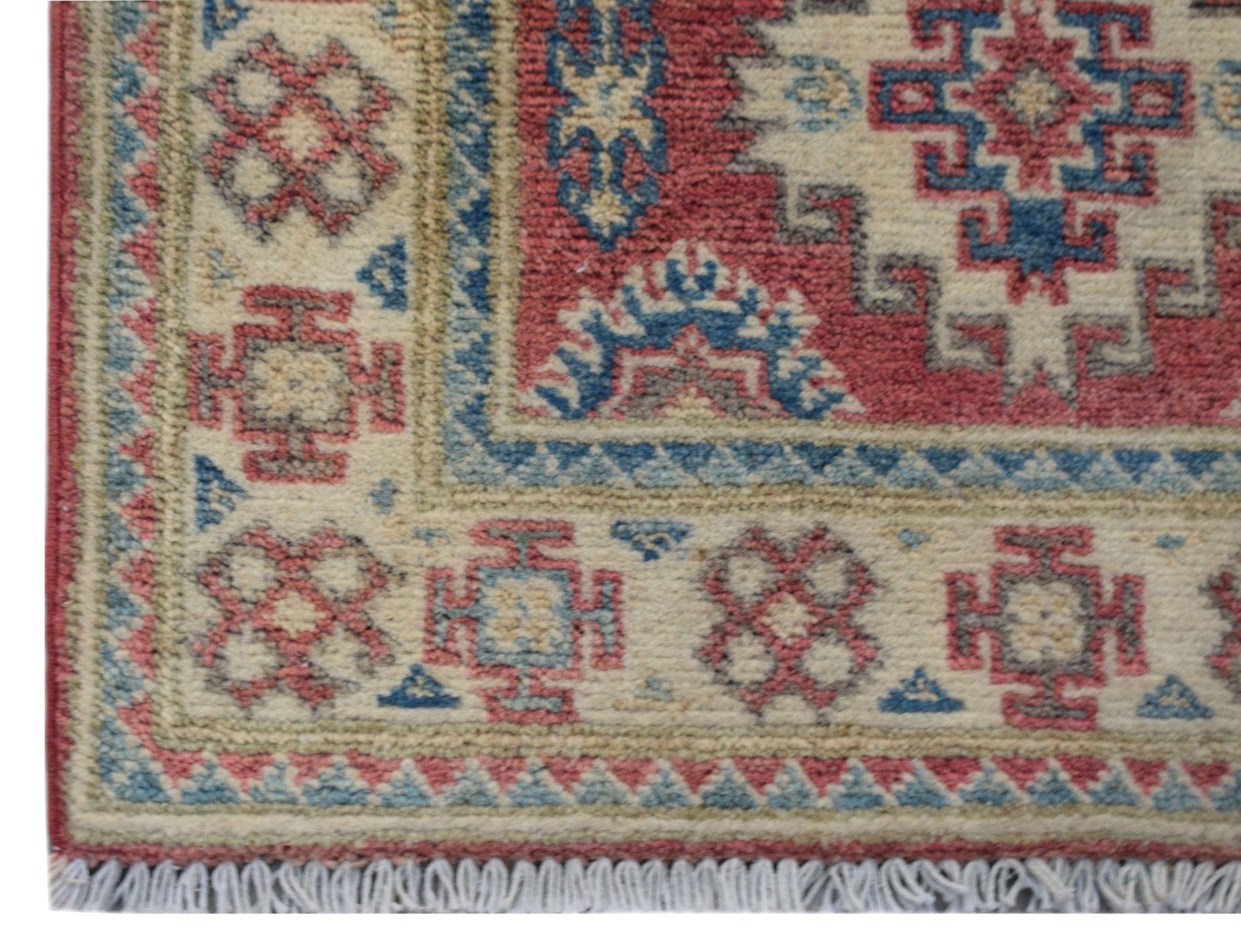 Handmade Mini Kazakh Rug | 87 x 60 cm | 2'10" x 2' - Najaf Rugs & Textile