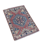 Handmade Mini Kazakh Rug | 87 x 60 cm | 2'10" x 2' - Najaf Rugs & Textile