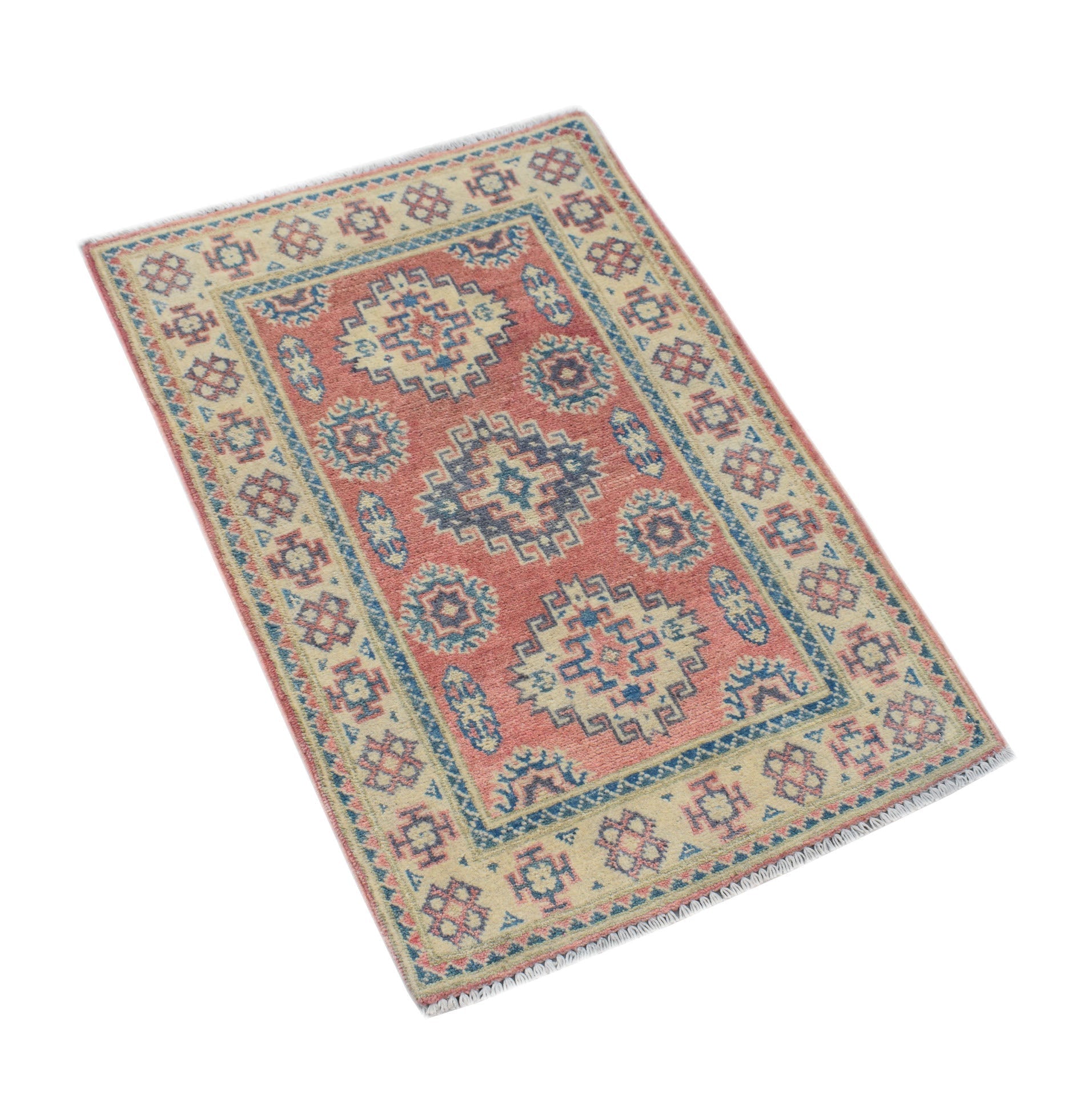 Handmade Mini Kazakh Rug | 90 x 60 cm | 2'11" x 2' - Najaf Rugs & Textile