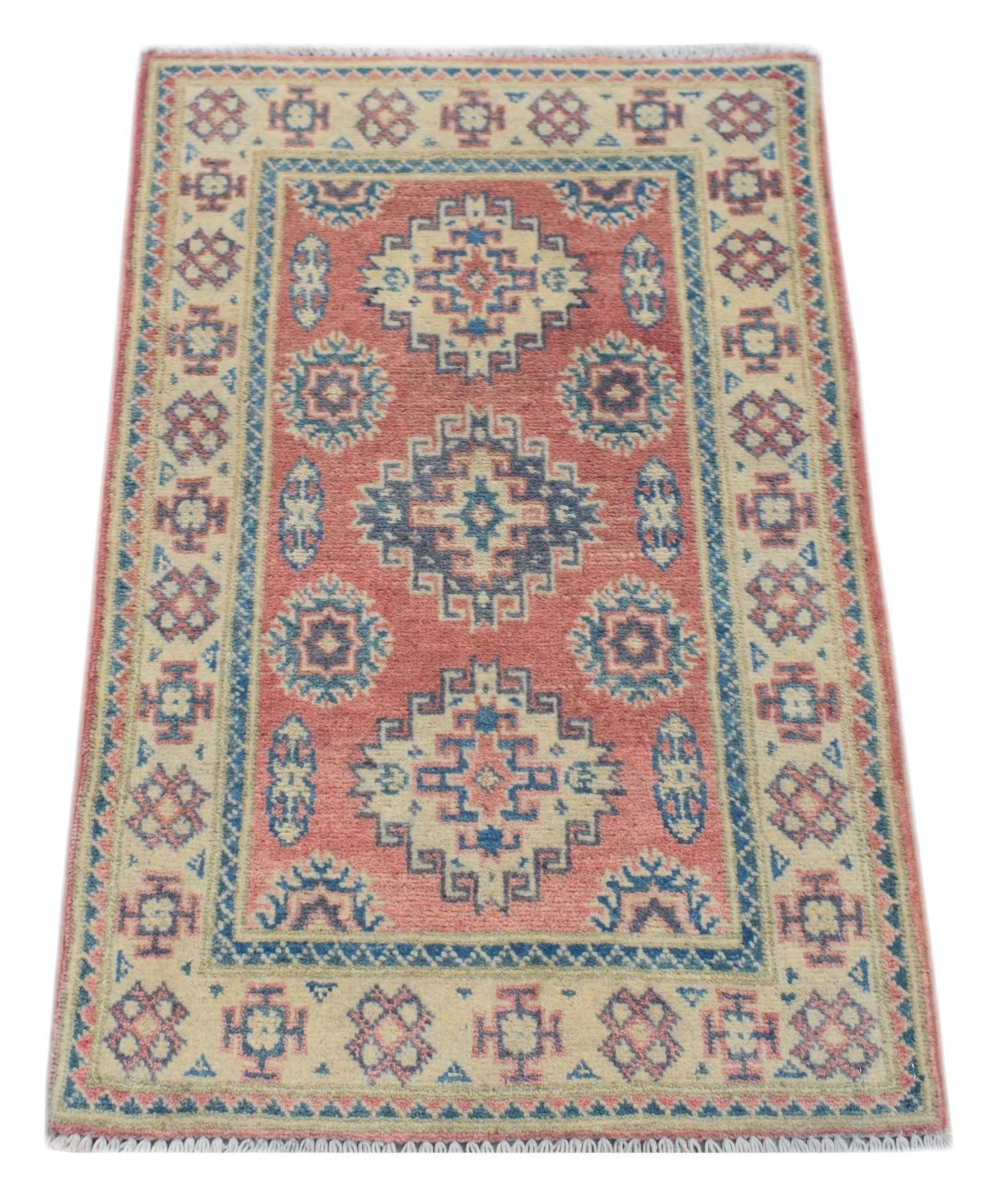 Handmade Mini Kazakh Rug | 90 x 60 cm | 2'11" x 2' - Najaf Rugs & Textile