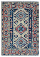 Handmade Mini Kazakh Rug | 90 x 62 cm | 3' x 2' - Najaf Rugs & Textile