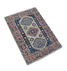 Handmade Mini Kazakh Rug | 90 x 62 cm | 3' x 2' - Najaf Rugs & Textile