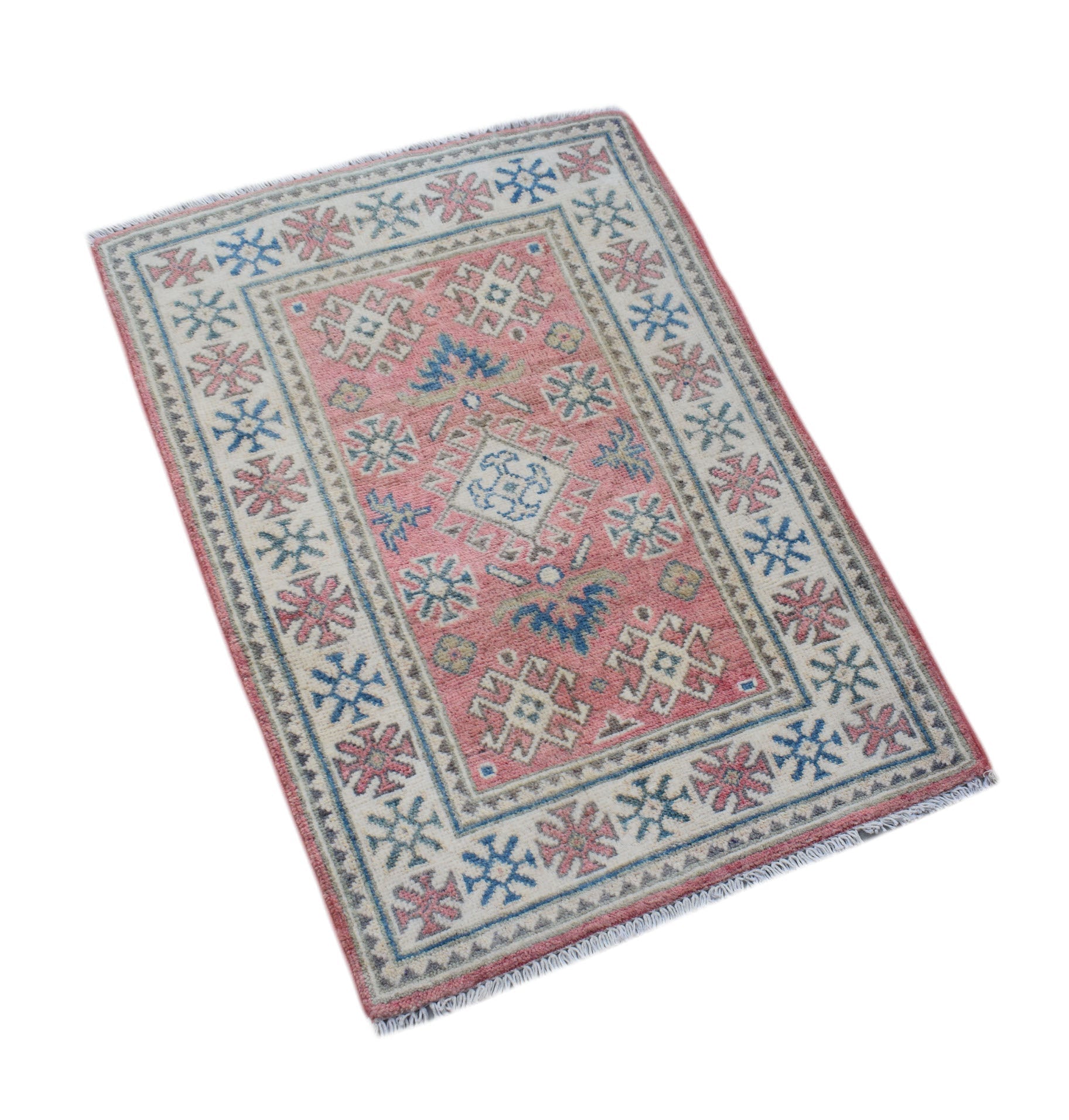 Handmade Mini Kazakh Rug | 90 x 63 cm | 2'11" x 2' - Najaf Rugs & Textile