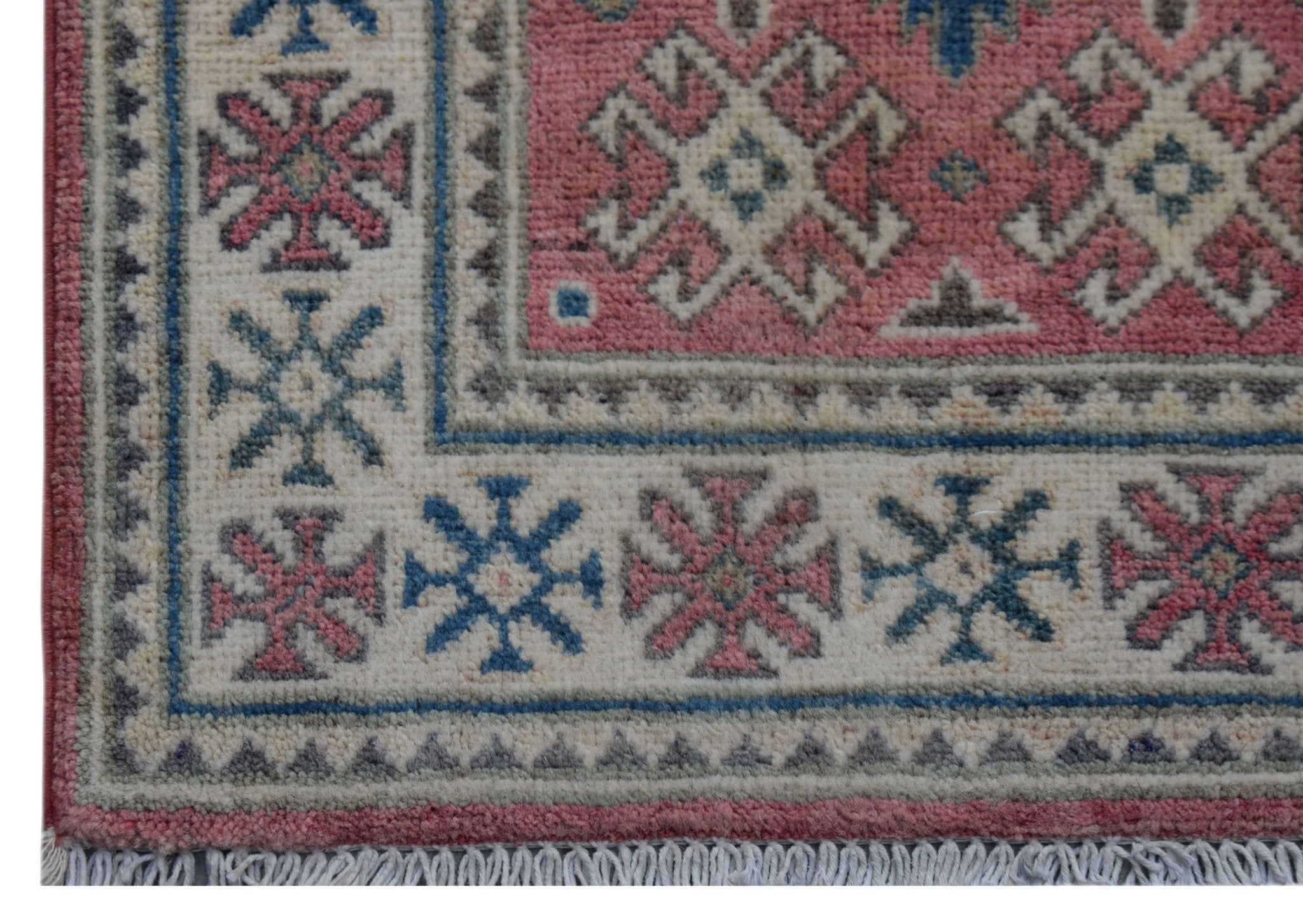 Handmade Mini Kazakh Rug | 90 x 63 cm | 2'11" x 2' - Najaf Rugs & Textile