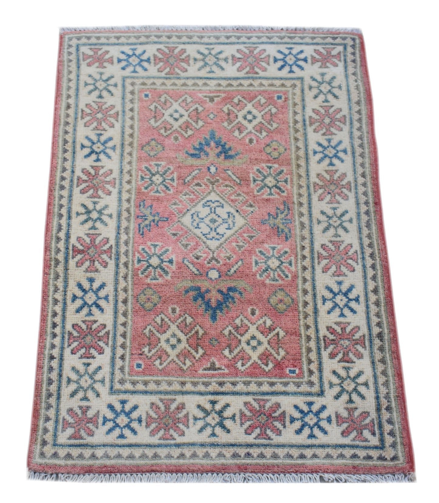 Handmade Mini Kazakh Rug | 90 x 63 cm | 2'11" x 2' - Najaf Rugs & Textile