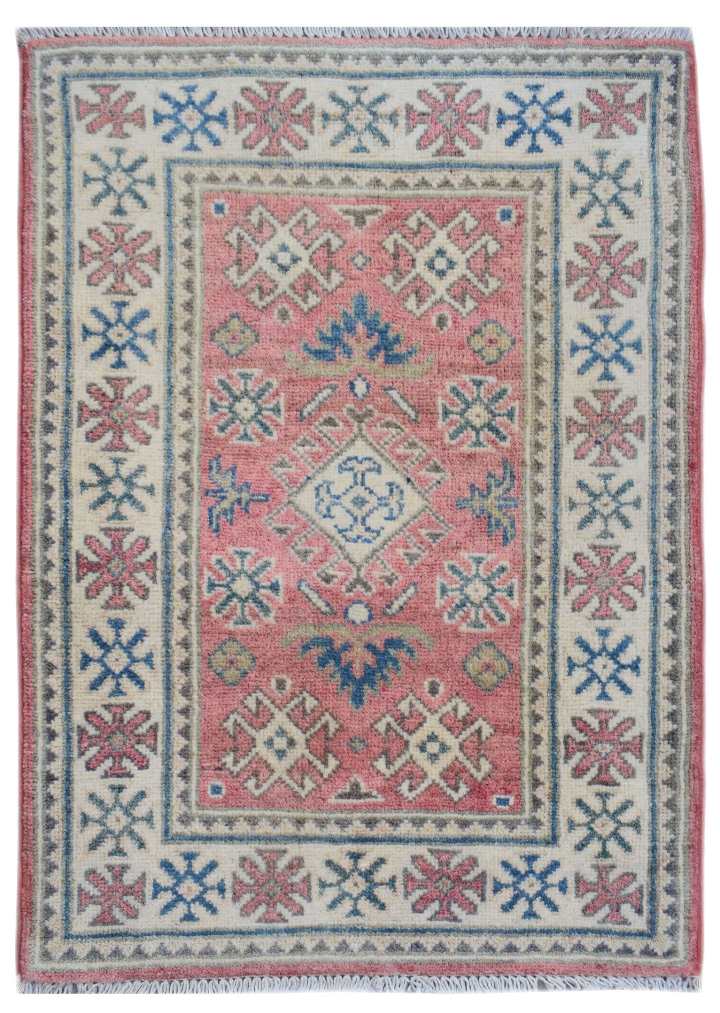 Handmade Mini Kazakh Rug | 90 x 63 cm | 2'11" x 2' - Najaf Rugs & Textile