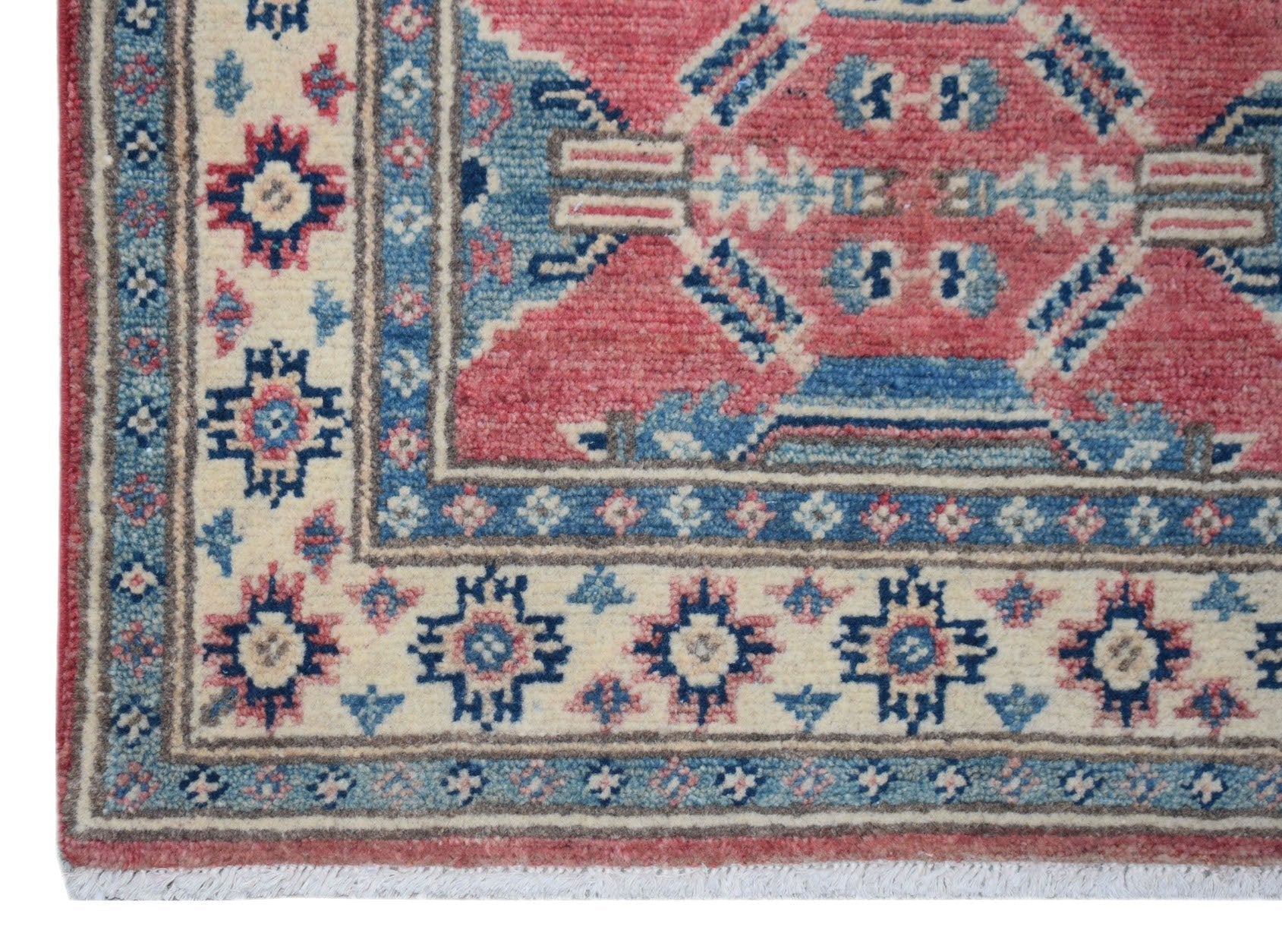 Handmade Mini Kazakh Rug | 90 x 64 cm | 3' x 2'1" - Najaf Rugs & Textile