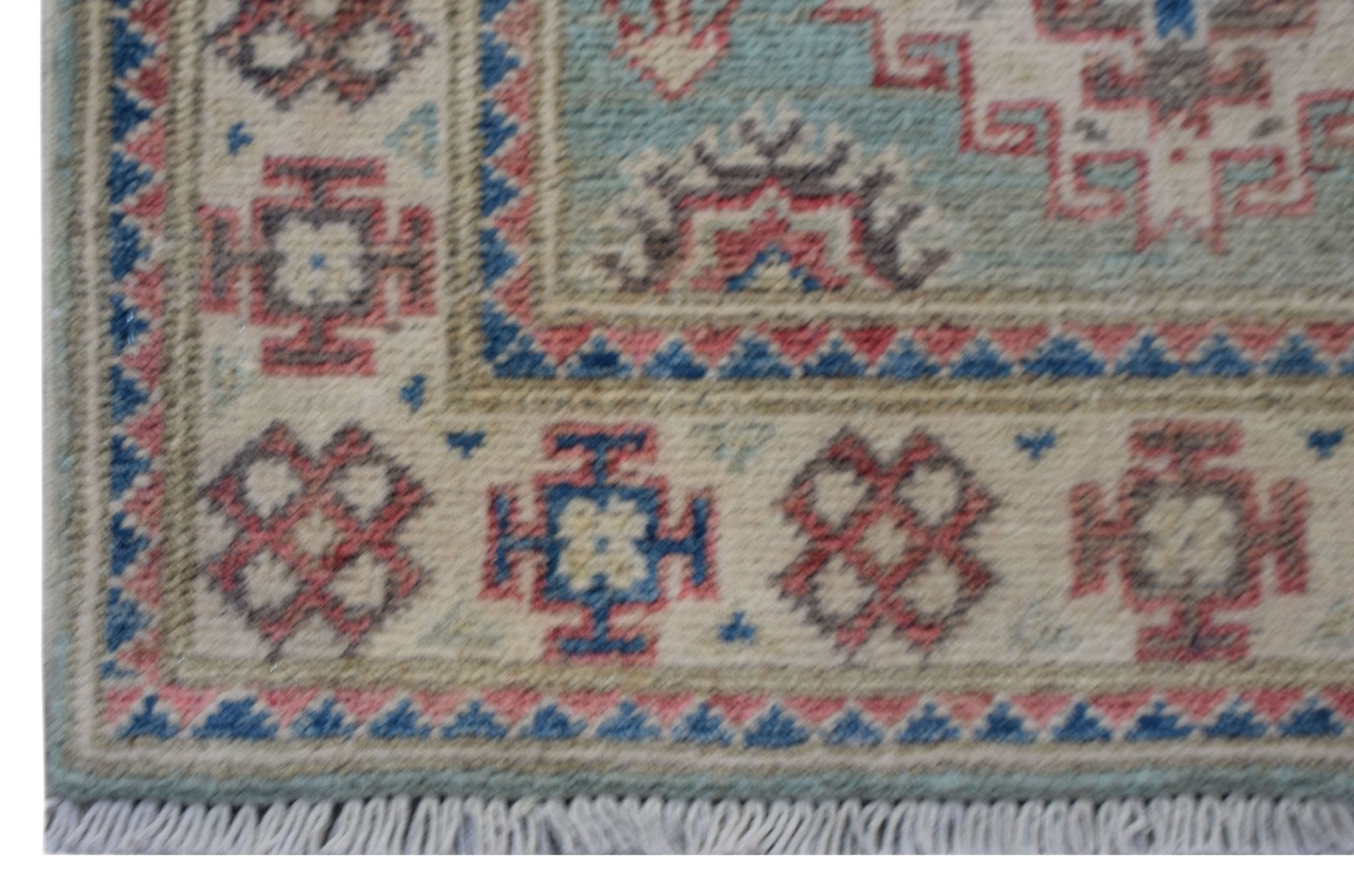 Handmade Mini Kazakh Rug | 90 x 66 cm | 2'11" x 2'2" - Najaf Rugs & Textile