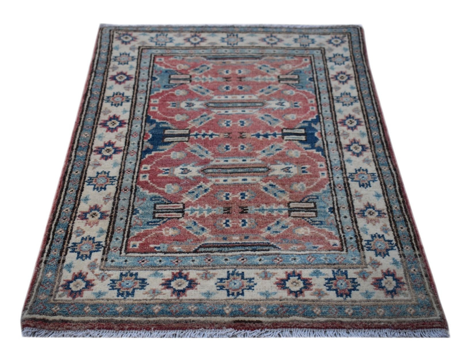 Handmade Mini Kazakh Rug | 91 x 65 cm | 3' x 2'1" - Najaf Rugs & Textile