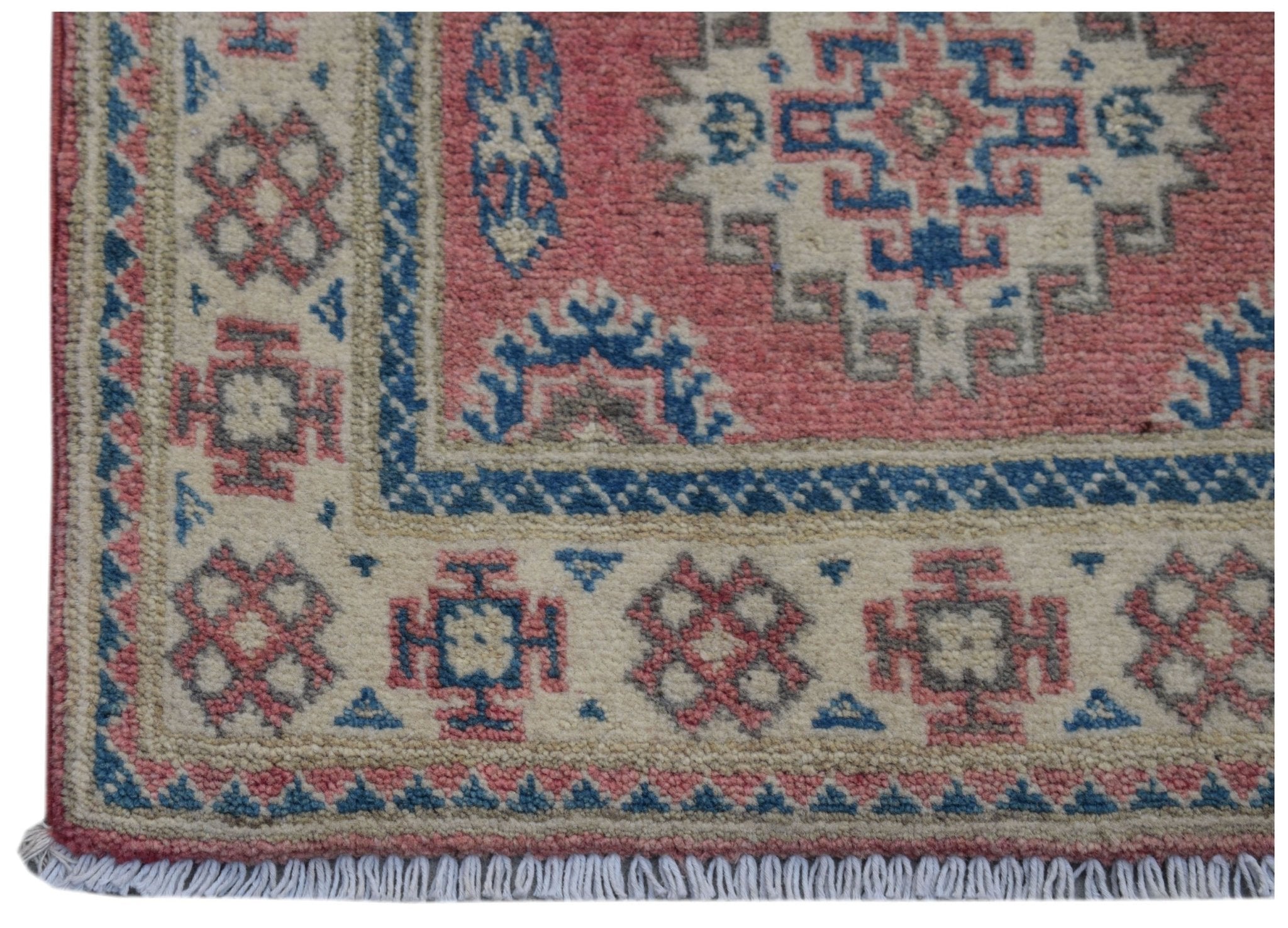 Handmade Mini Kazakh Rug | 93 x 61 cm | 3' x 2' - Najaf Rugs & Textile