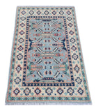 Handmade Mini Kazakh Rug | 93 x 62 cm | 3'1" x 2' - Najaf Rugs & Textile