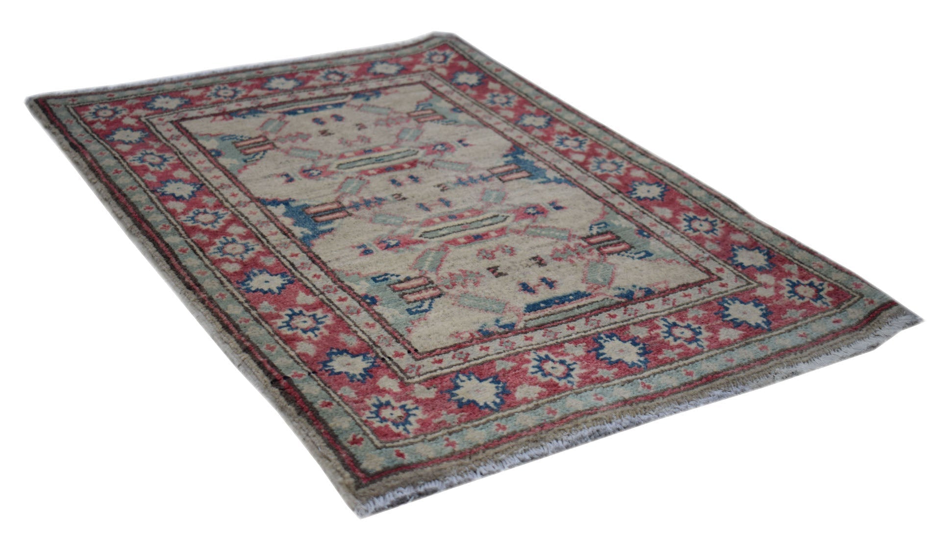 Handmade Mini Kazakh Rug | 93 x 64 cm | 3'1" x 2'1" - Najaf Rugs & Textile