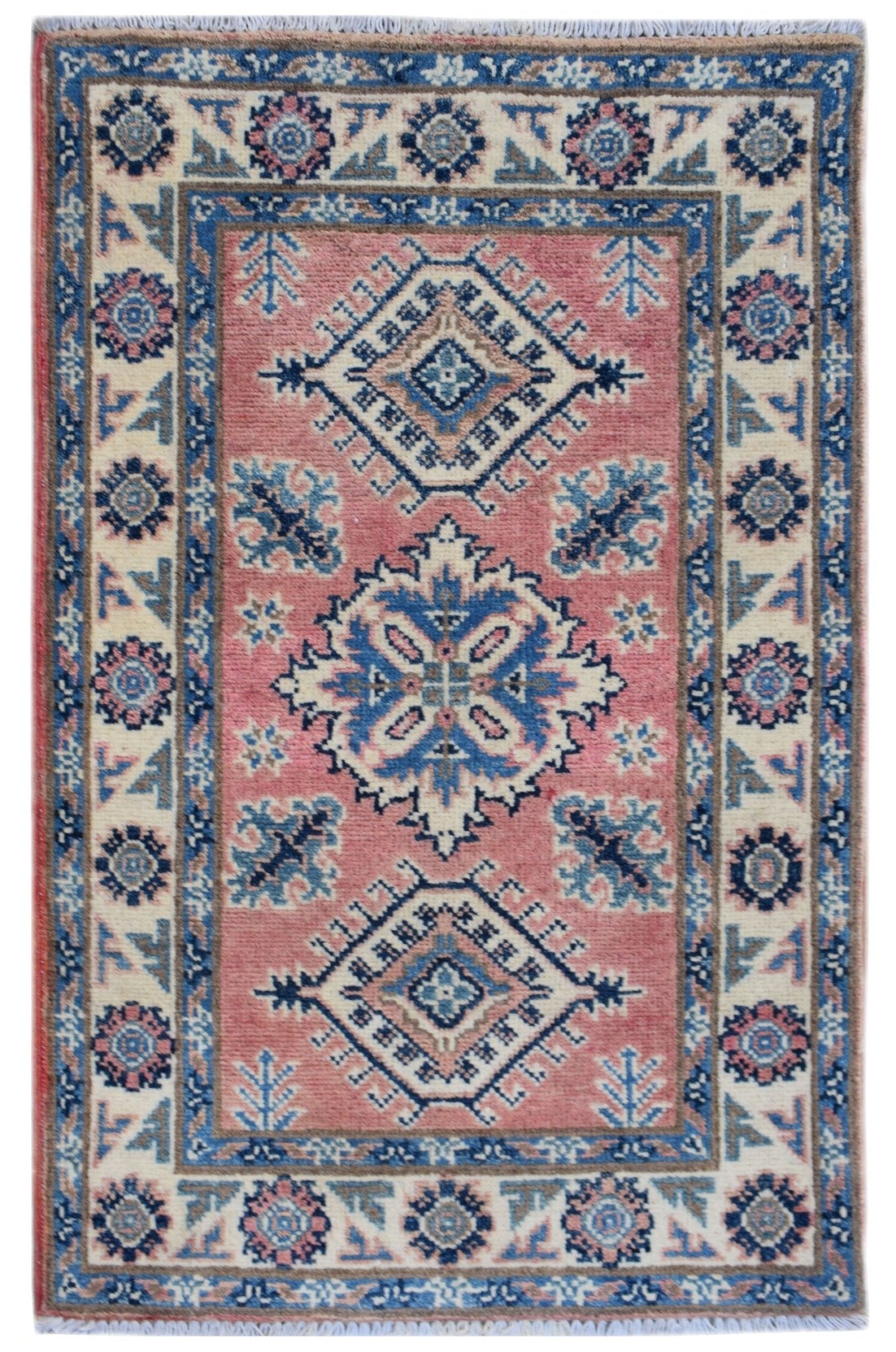 Handmade Mini Kazakh Rug | 97 x 60 cm | 3'2" x 2' - Najaf Rugs & Textile