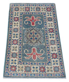 Handmade Mini Kazakh Rug | 99 x 62 cm | 3'2" x 2'1" - Najaf Rugs & Textile