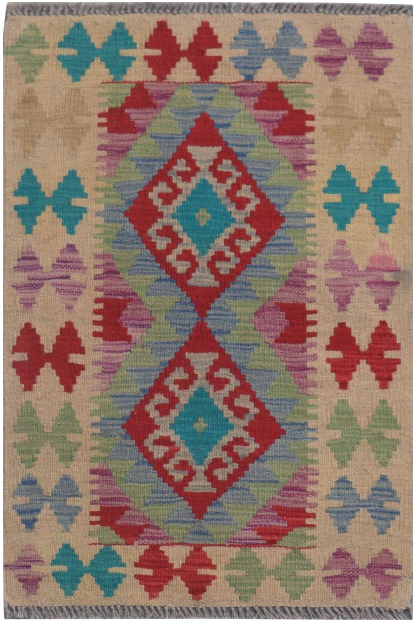 Handmade Mini Kilim Rug | 88 x 59 cm | 2'8" x 1'9" - Najaf Rugs & Textile