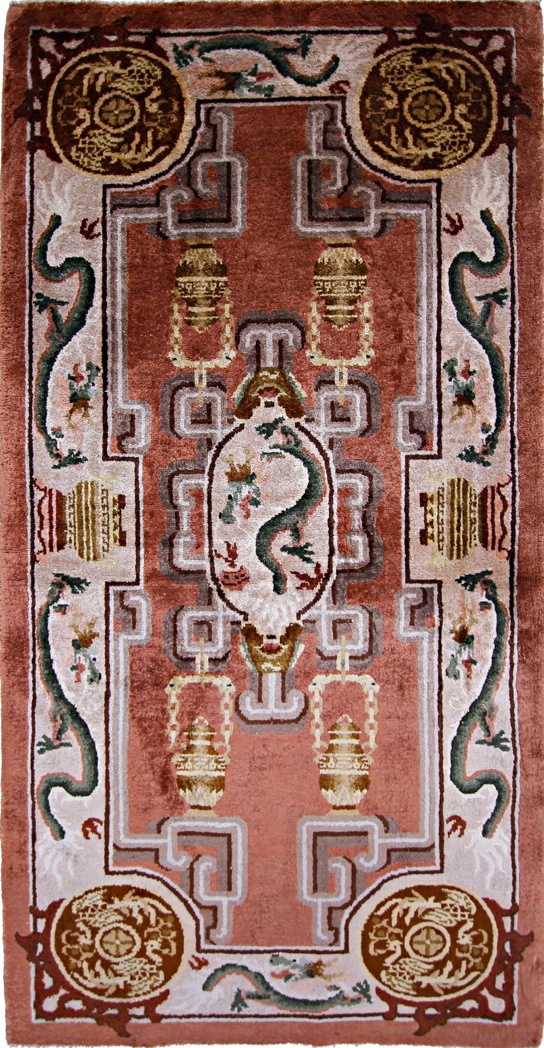 Handmade Mini Silk Chinese Rug | 135 x 69 cm | 4'5" x 2'3" - Najaf Rugs & Textile