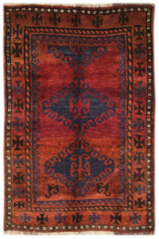 Handmade Mini Tribal Afghan Rug | 103 x 69 cm | 3'5" x 2'3" - Najaf Rugs & Textile