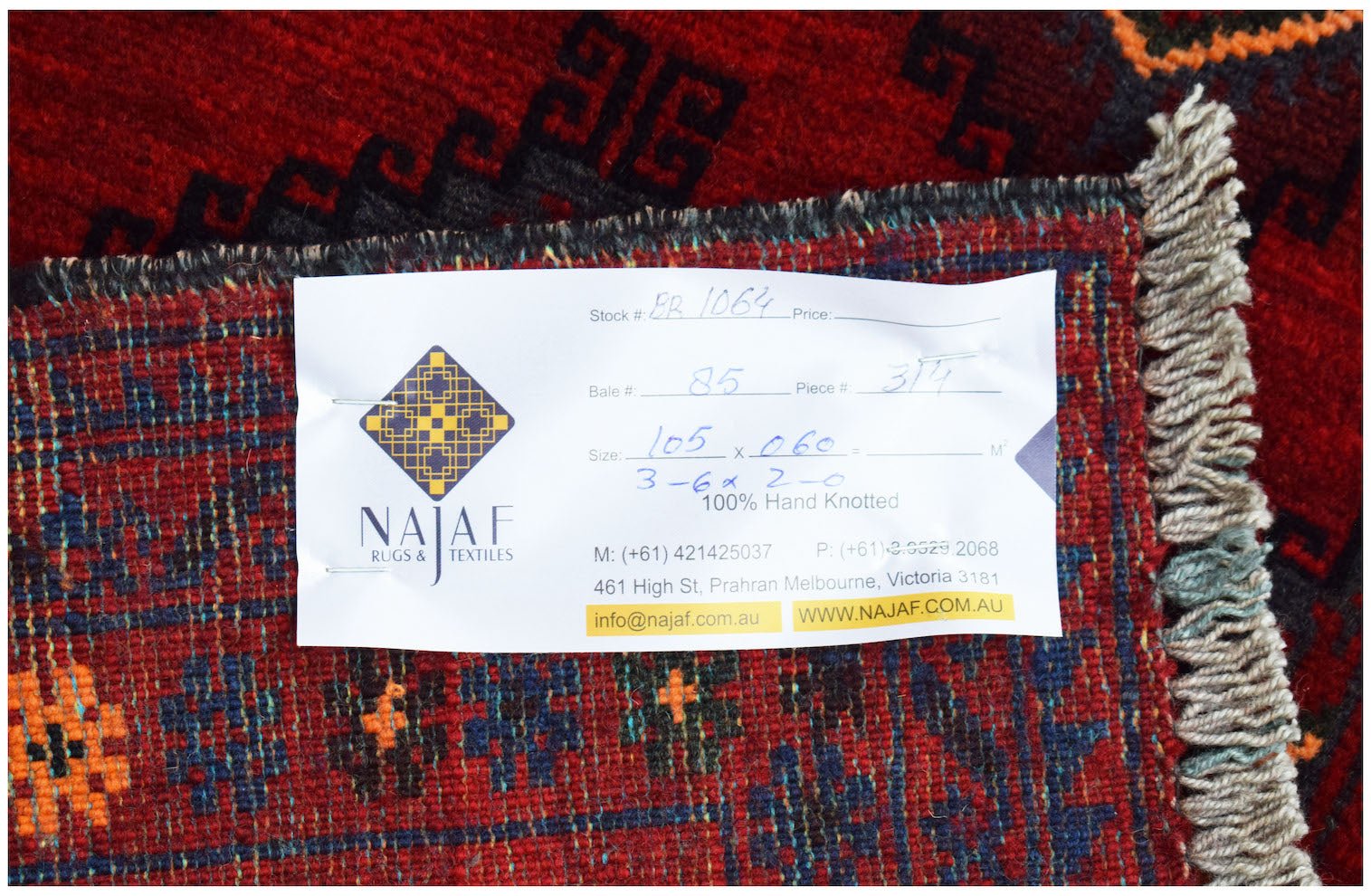 Handmade Mini Tribal Afghan Rug | 105 x 60 cm | 3'6" x 2' - Najaf Rugs & Textile