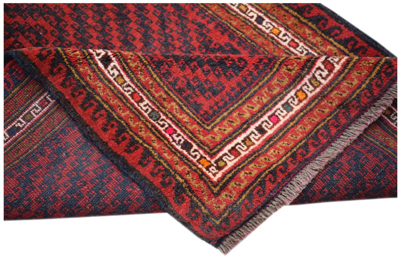 Handmade Mini Tribal Afghan Rug | 114 x 75 cm | 3'9" x 2'6" - Najaf Rugs & Textile